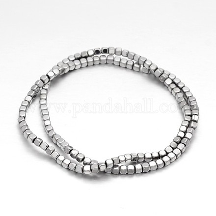 Cube Electroplate Non-magnetic Synthetic Hematite Beads Strands X-G-P110-03G-1