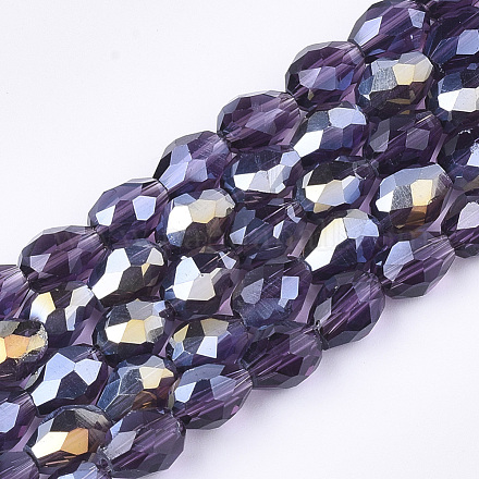 Electroplate Glass Beads Strands EGLA-T013-05G-1