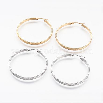 304 Stainless Steel Hoop Earrings EJEW-N0039-15-1