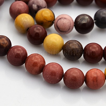 Natural Mookaite Round Beads Strands G-N0120-42-8mm-1