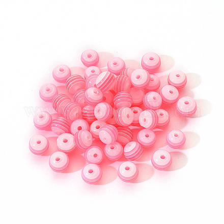 50pcs perles de résine à rayures transparentes RESI-YW0001-02F-1
