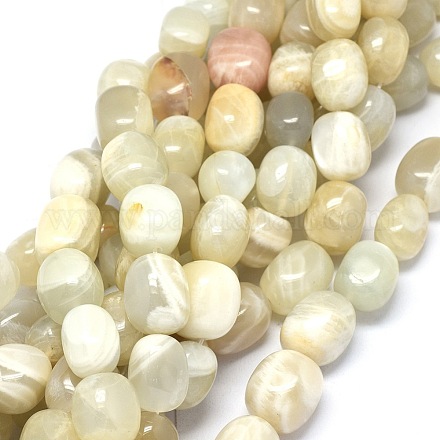Naturelles perles pierre de lune blanc brins G-O173-085-1