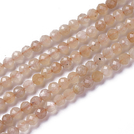 Chapelets de perles de sunstone naturelle naturelles G-F596-42-2mm-1