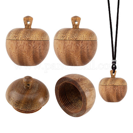 Rosewood Apple Box Jewelry Pendants WOOD-WH0027-64A-1