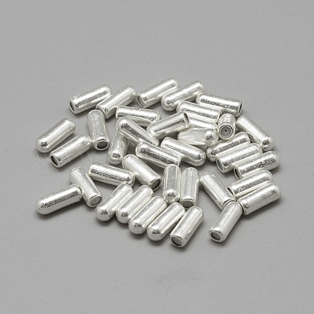 真鍮製ブローチパーツ  ピンキャップ  内部のゴムと  片穴  銀  10.5x4mm  半分穴：0.5mm MAK-Q011-66S-1