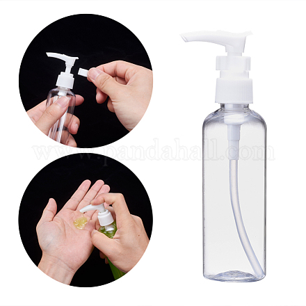液体石鹸のための100mlの詰め替え可能なペットプラスチック空のポンプボトル  透明  4x15cm  容量：100ml（3.38液量オンス） TOOL-Q024-01B-01-1