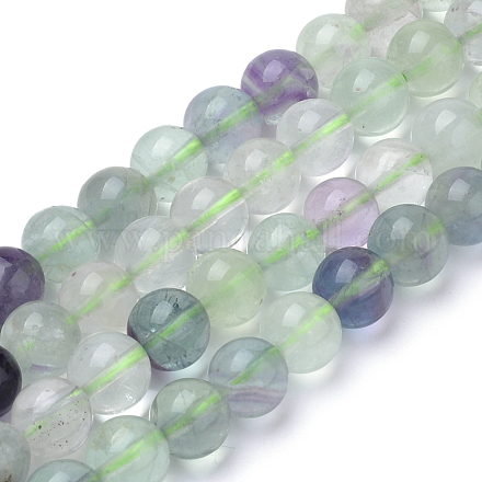 Chapelets de perles en fluorite naturel X-G-S150-38-6mm-1