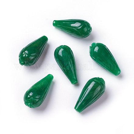 Natürliche myanmar jade / burmesische jade halbgebohrte perlen G-L495-25-1