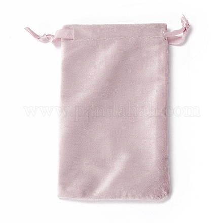 ビロードのアクセサリー類の巾着袋  サテンリボン付き  長方形  ミスティローズ  15x10x0.3cm TP-D001-01B-01-1
