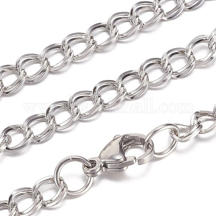 304 acero inoxidable collares de cadena doble enlace STAS-G083-42P-1