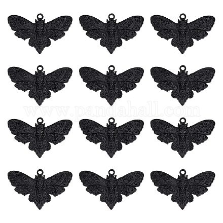 SUNNYCLUE 1 Box 20Pcs Halloween Moth Charms Bulk Black Skull Charms Skeleton Vintage Insect Charm Metal Animal Charm for Jewelry Making Charms DIY Earrings Bracelet Necklace Craft Treat Or Trick Gift FIND-SC0004-50-1