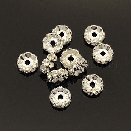 Abalorios de latón Diamante de imitación espaciador X-RSB033-B01-1