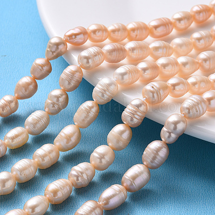 Fili di perle di perle d'acqua dolce coltivate naturali PEAR-N012-07G-1