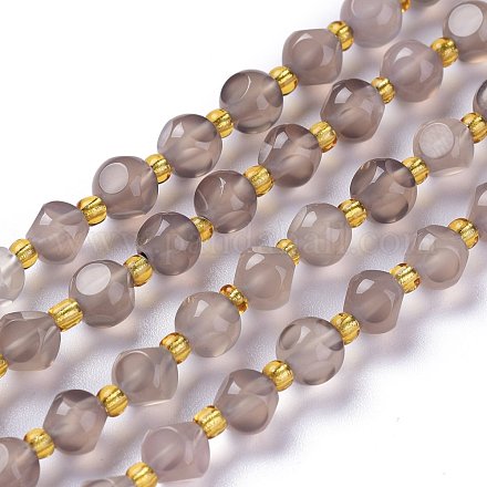 Natürlichen graue Achat Perlen Stränge G-A030-B06-6mm-1