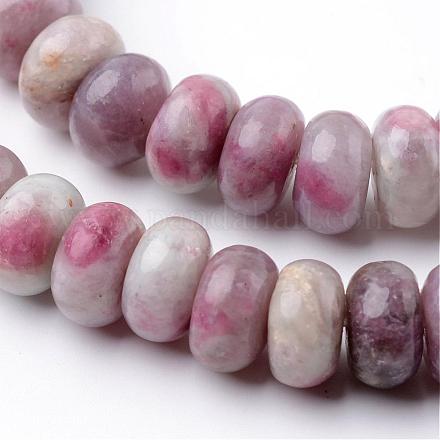 Dyed Rondelle Natural Pink Tourmaline Beads Strands G-K089-01-1