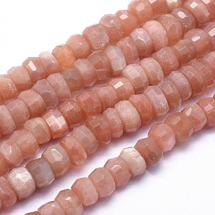 Chapelets de perles de sunstone naturelle naturelles G-K223-27-8mm-1