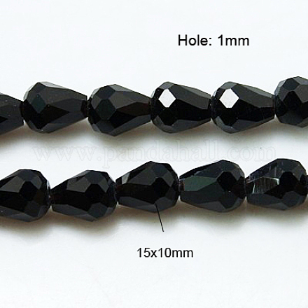 Perlas de cristal de cristal hebras GLAA-D034-15x10mm-14-1