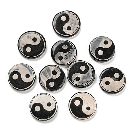 Perles d'agate naturelle yin-yang G-Q006-04B-1