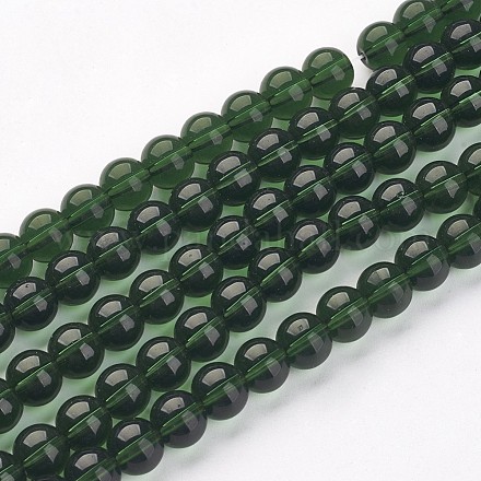 Perles en verre transparentes rondes X-GR8mm18Y-1