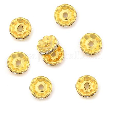 Brass Rhinestone Spacer Beads RB-A014-L12mm-01C-1