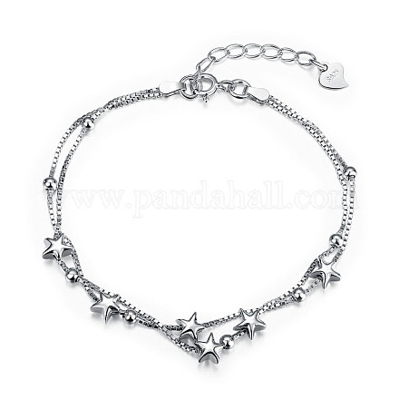 Star 925 Sterling Silver Multi-Strand Bracelets BJEW-BB03030-1