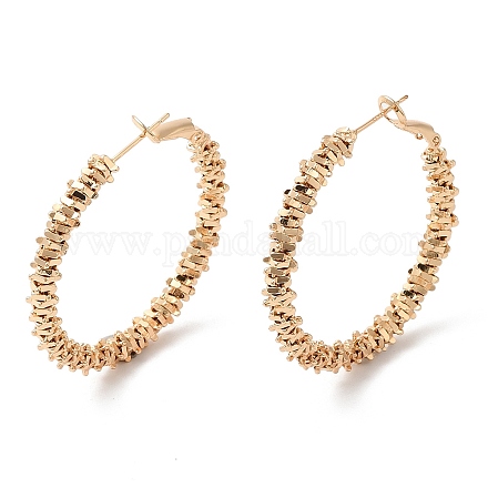 Boucles d'oreilles créoles en perles de laiton EJEW-Q765-03G-1