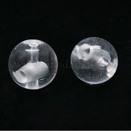 3-Hole Natural Quartz Crystal Round Beads G-N0012-8mm-04-1