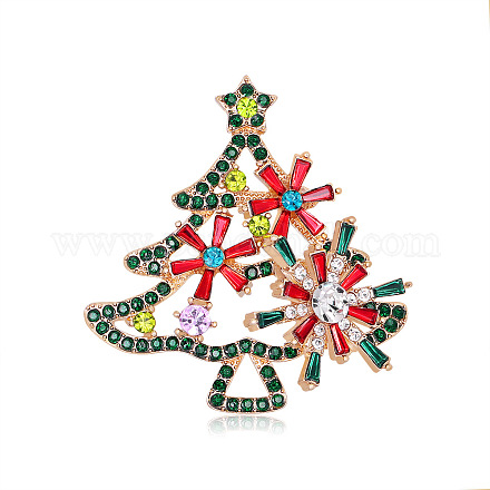 Weihnachtsbaum-Strass-Brosche XMAS-PW0001-258-1