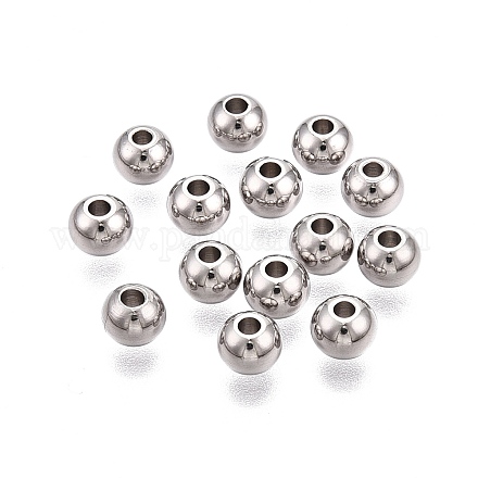 Anlaufgeschützte Perlen aus 201 Edelstahl STAS-R033-5mm-1