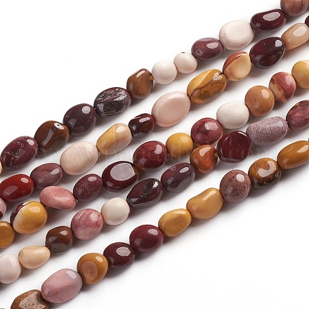 Chapelets de perles en mokaite naturel G-D0002-B35-1