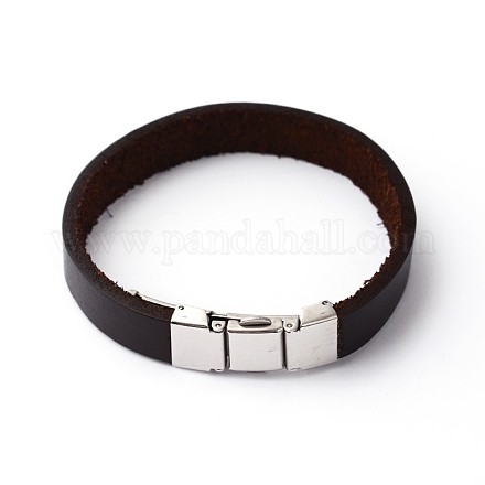 304 Stainless Steel Leather Cord Bracelets BJEW-N269-29A-1