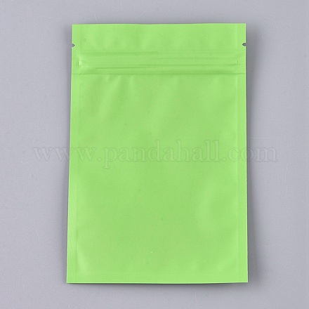 ソリッドカラーのプラスチック製ジップロックバッグ  再封可能なアルミホイルポーチ  食品保存袋  緑黄  15x10cm  片側の厚さ：3.9ミル（0.1mm） OPP-P002-B02-1