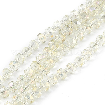 Transparent Electroplate Glass Beads Strands EGLA-F153-FR02-1