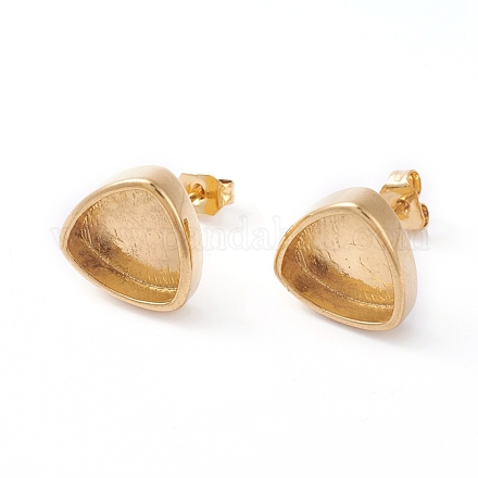 Brass Stud Earring Settings KK-I665-08G-1