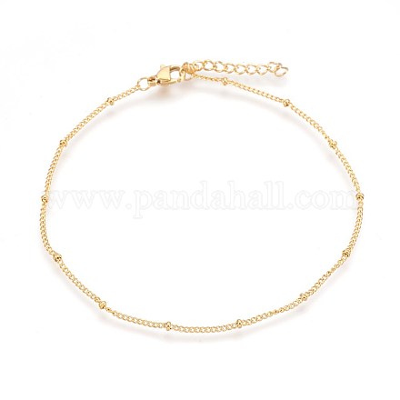 Placage ionique (ip) 304 bracelets de cheville en acier inoxydable AJEW-P069-05G-1