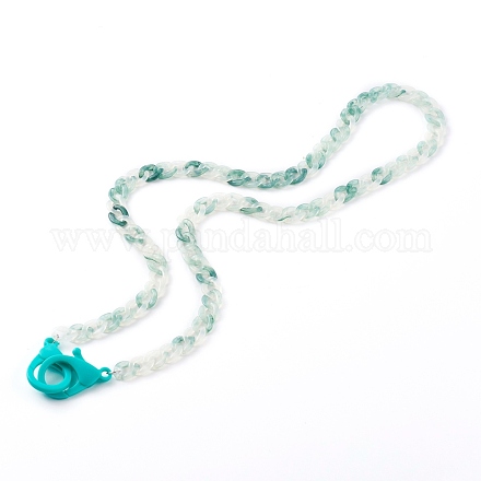 Personalized Acrylic Curb Chain Necklaces NJEW-JN03431-02-1
