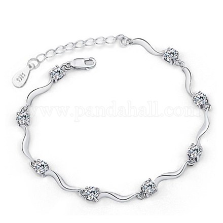 Sprechendes Zirkonia-Armband für Mädchenfrauen BJEW-BB44875-C-1
