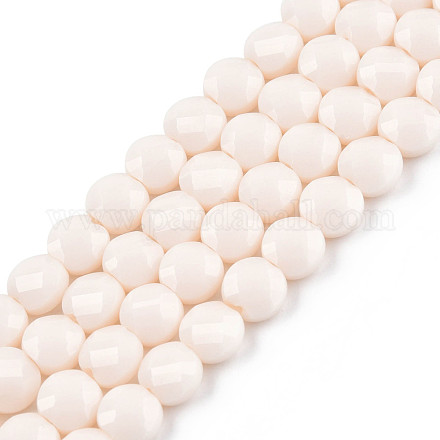 Chapelets de perles en verre opaque de couleur unie GLAA-N052-06-A06-1