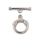 304 Stainless Steel Toggle Clasps, Ring, Stainless Steel Color, ring: 21x17.5x3mm, bar: 6x24x2.5mm, Hole: 2.5mm