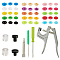Snap Buttons & Fastener Plier Tool Kits, with Iron and Aluminum Snap Fastener Install Tool Sets and Flat Round Resin Snap Fasteners Raincoat Buttons, Mixed Color, 15.7x13.7x4.6cm