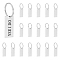 201 Stainless Steel Keychain, with 304 Stainless Steel, Rectangle, Stainless Steel Color, 6cm, 30pcs/set