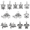 60Pcs 6 Style Tibetan Style Alloy Pendants, Tortoise Charm, Antique Silver, 18~25x14.5~27x2~4.5mm, Hole: 2mm, 10pcs/style
