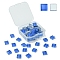 60Pcs Transparent Glass Cabochons, Square, Royal Blue, 9.8x9.8x4mm