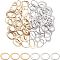 80 Pcs 2 Colors 304 Stainless Steel Linking Rings, Oval, Golden & Stainless Steel Color, 18x12x0.5~1mm, Inner Size: 13x8mm, 40pcs/color