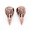 Brass Beads, Raven Skull, Red Copper, 35x17x16.5mm, Hole: 4~8mm