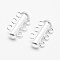 Sterling Silver Slide Lock Clasps, Peyote Clasps,, Silver, 18~19x11x6mm, Hole: 2mm