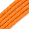 Opaque Glass Beads Strands, Disc, Orange, 6x3mm, Hole: 1.2mm, about 115pcs/strand, 14.96''(38cm)
