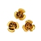 Iron Beads, Rack Plating, Flower, Golden, 8x8.5x5mm, Hole: 0.6mm