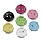 2-Hole Acrylic Buttons, Flat Round, Mixed Color, 24x4mm, Hole: 4mm