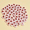 50Pcs Plastic Beads, Heart, Red, 7x8x4mm, Hole: 1.8mm, 50pcs/bag
